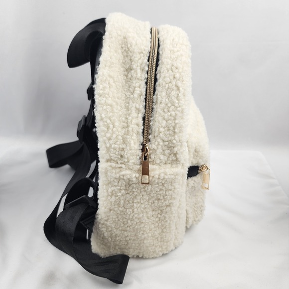 Disney White Sherpa Mickey Mouse Mini Backpack Bag Travel Pack Purse School Book - Picture 3 of 7